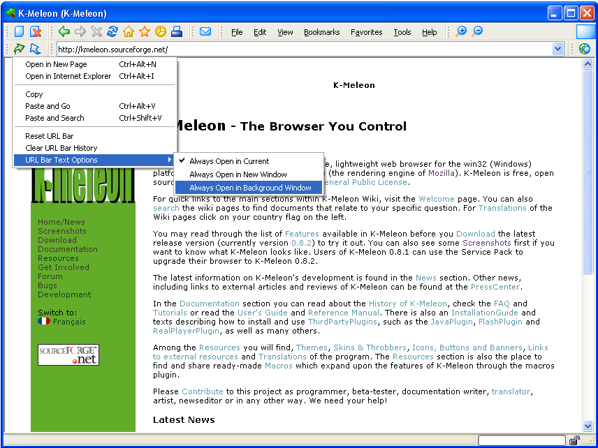 K-Meleon 76.4.7 (2023.07.22) download the last version for windows